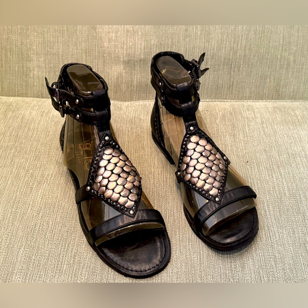 BCBG Paris Unworn Black Studded Gladiator Sandals - Women’s Size 7.5